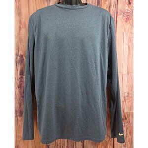 Nike Dri-Fit Running Long Sleeve Shirt XL Blue & Orange Lightweight Athletic Top